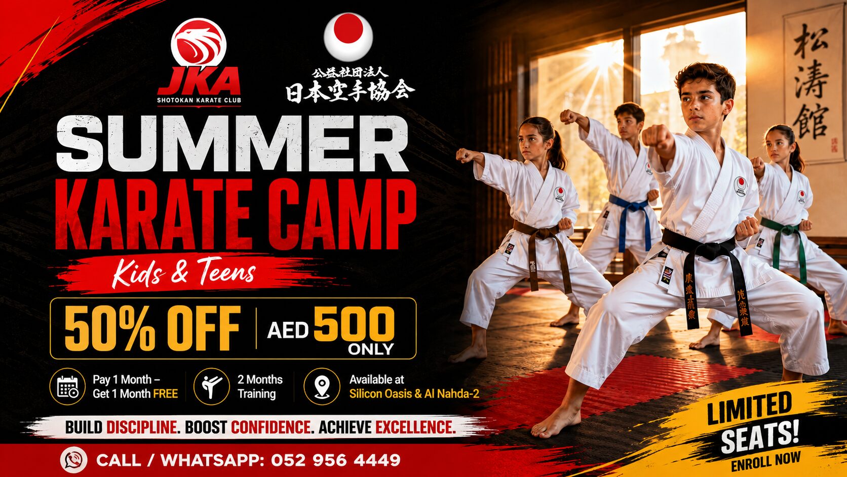 Summer Karate Camp Dubai for kids and teens at Shotokan Karate Club Dubai