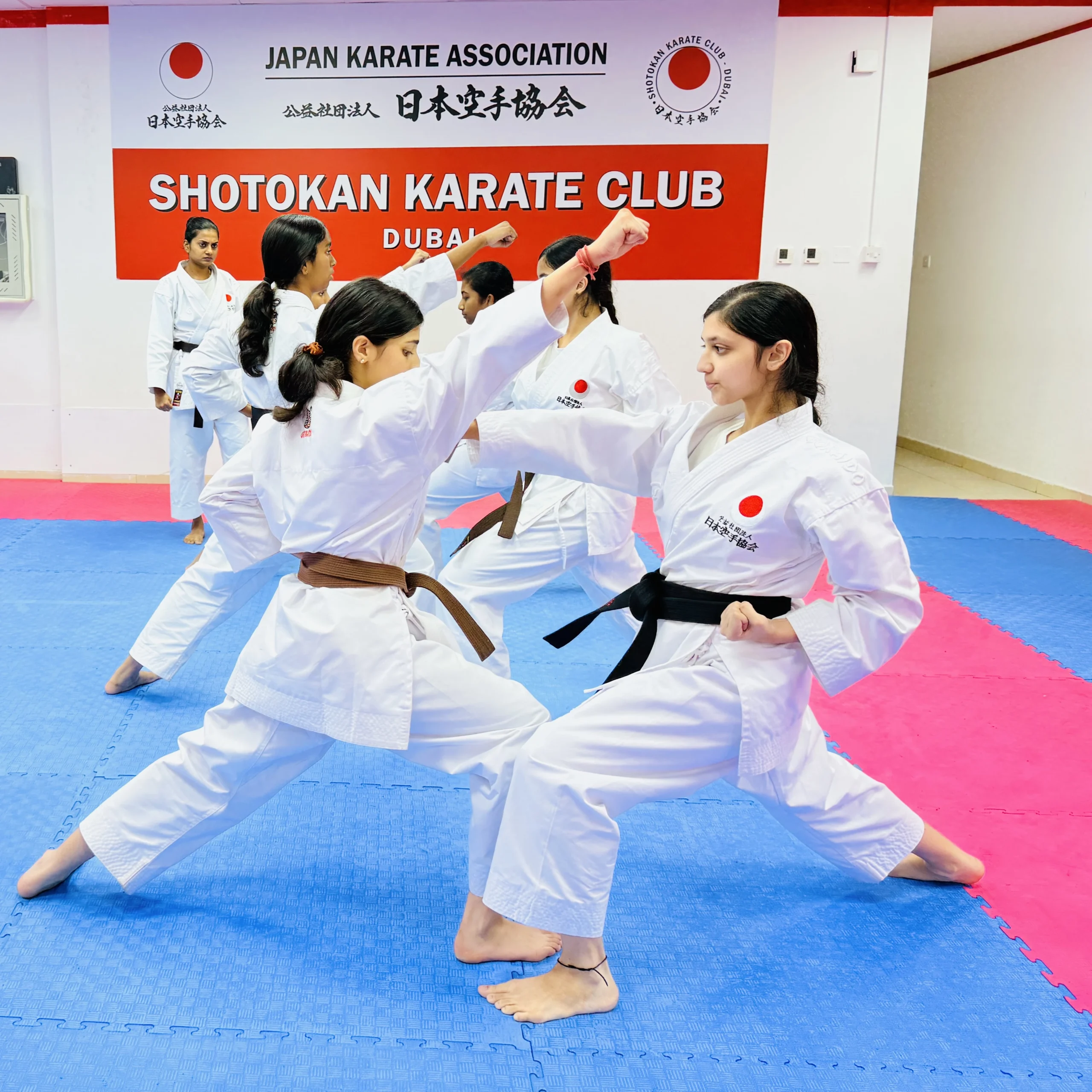 Girls practicing ippon kumite at Shotokan Karate Club Dubai