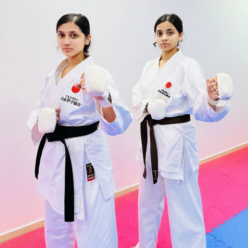Karate students competing in kumite at Shotokan Karate Club Dubai