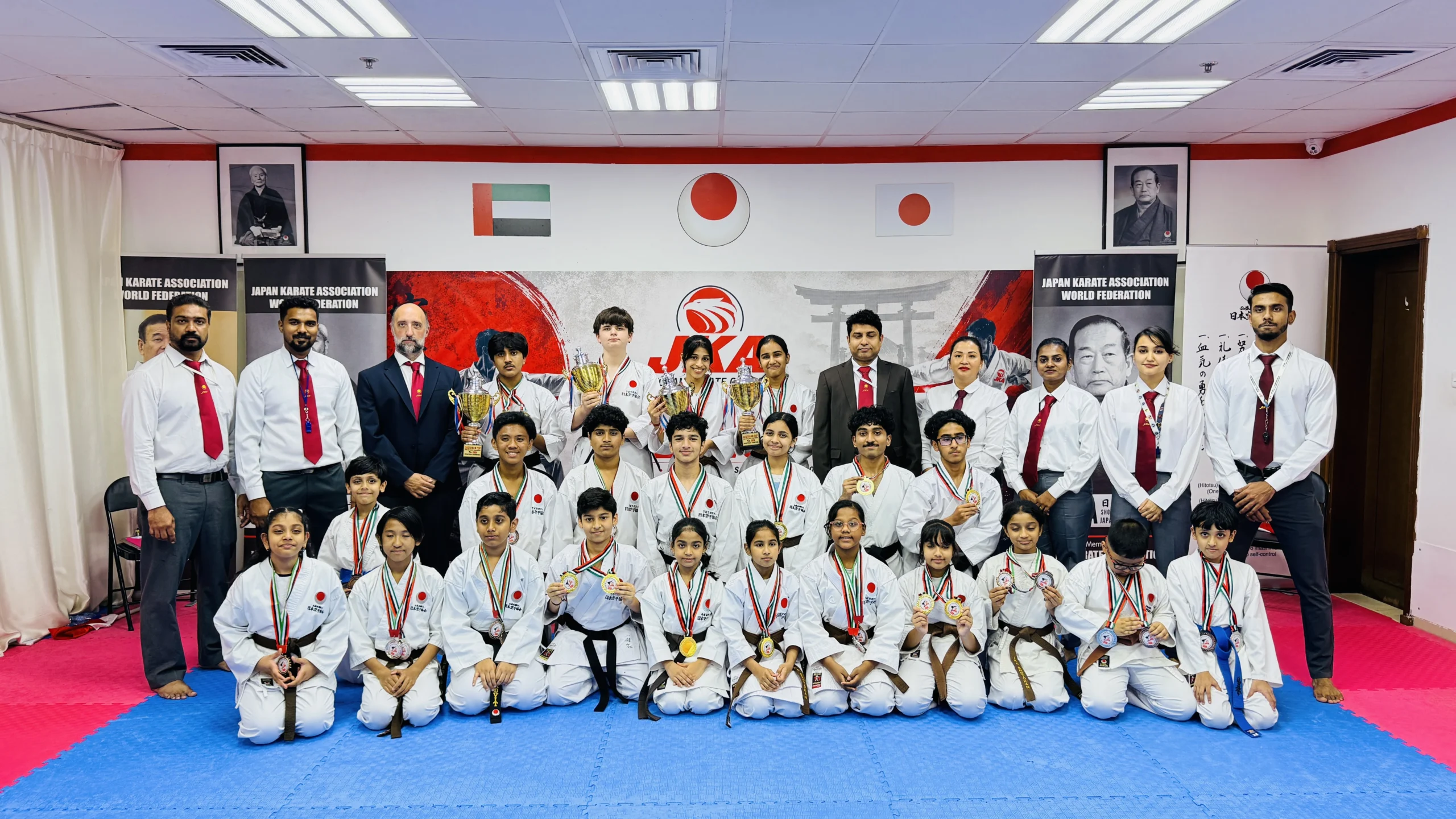 Karate championship winners at Shotokan Karate Club Dubai